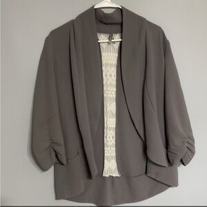 Vanity Gray Open-Front Blazer
